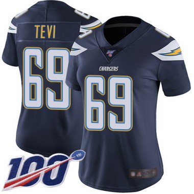 Los Angeles Chargers NFL Football Sam Tevi Navy Blue Jersey Women Limited 69 Home 100th Season Vapor Untouchable
